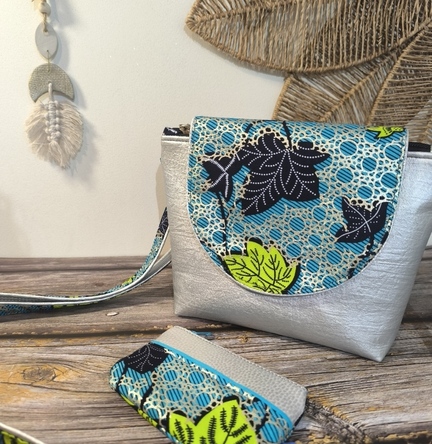 sac Inès wax feuille lierre argent