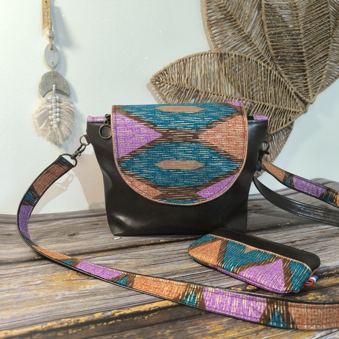 sac inès wax truquoise marron saumon