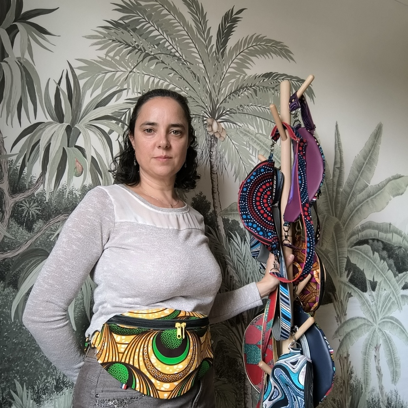 Sac banane wax jaune et vert 2