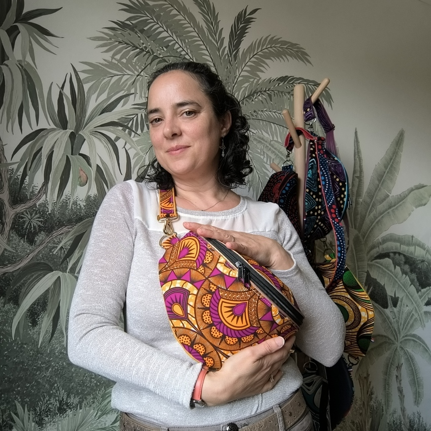 Sac banane wax orange violet 2