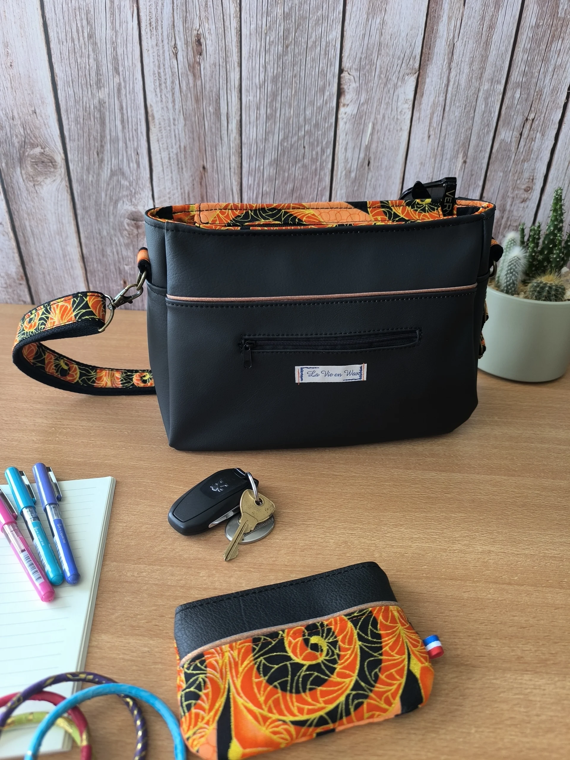 sac wax orange pailleté