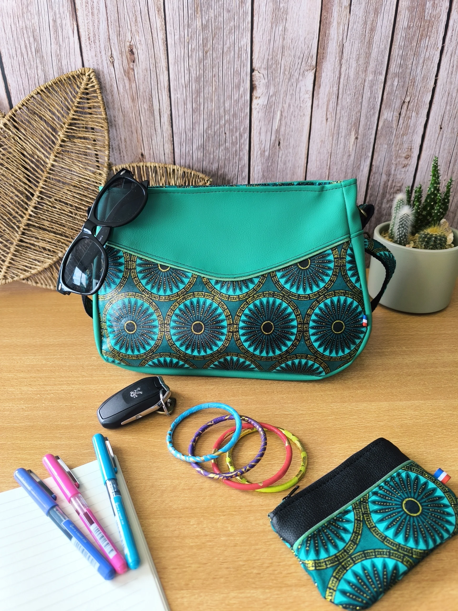 sac wax vert pailleté